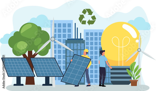 Illustration of ESG Concept with Environmental Social Governance Project