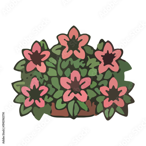 Pink Flower Pot Illustration