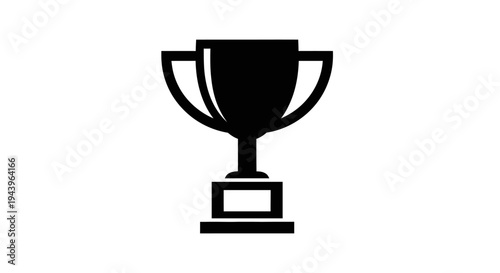 Minimalist flat vector illustration of a trophy cup icon.