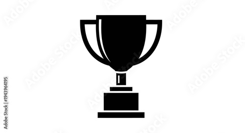 Minimalist flat vector illustration of a trophy cup icon.