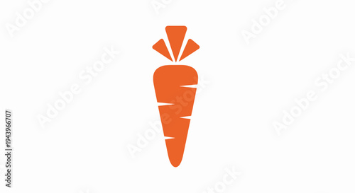 Cartoon carrot shaped like a red exclamation mark icon symbolizing fresh healthy vegetables