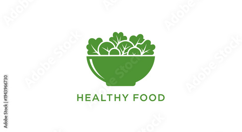Green Bowl of Fresh Greens: A minimalist design featuring a vibrant green bowl brimming with fresh, crisp greens, embodying the essence of healthy eating and well-being.