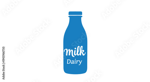 Blue Dairy Milk Bottle: A simple yet iconic blue dairy milk bottle illustration, evoking the essence of freshness and the wholesome goodness of dairy.