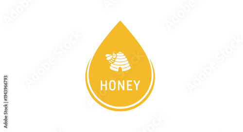 Honey Drop Delight: A visually appealing logo showcases a single drop of golden honey, embodying the essence of nature's sweetness and the artistry of the bee. 