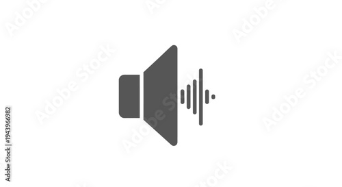 Sound Icon in Silence: A minimalist, gray-scale depiction of a sound icon, suggesting audio, volume, or music against a plain backdrop, exuding simplicity and clarity.