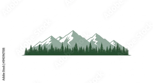 Snowy mountain range landscape view.