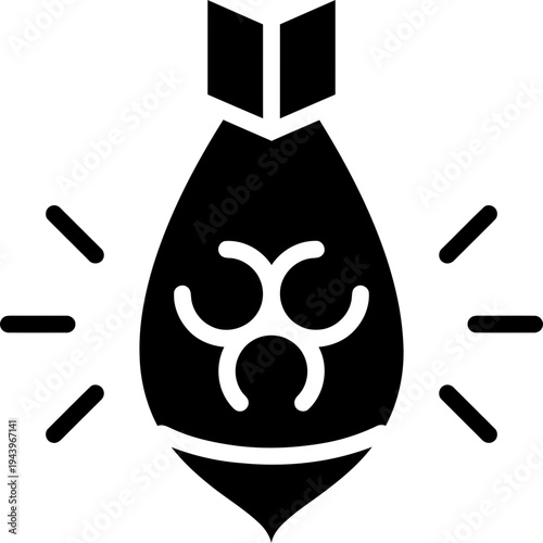 Black Light Bulb Icon Symbol.