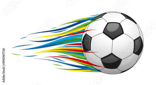 Soccer Ball in Motion Fast.