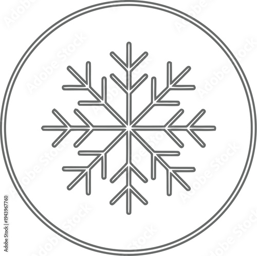 Black line icon of freezing cold temperature weather symbol