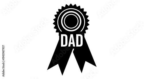 Black Dad Ribbon Icon Design.