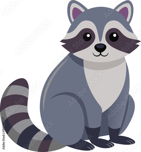 Cute Raccoon Woodland Vector Illustration