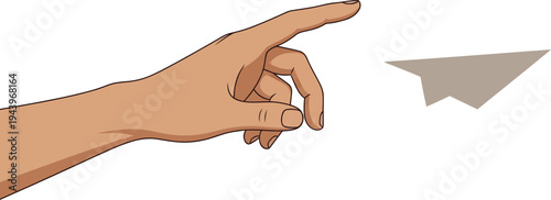 Hand launching paper airplane symbolizing communication