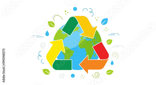 Recycling symbol made of arrows.