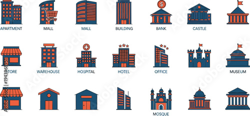 Comprehensive disability and accessibility icon set featuring wheelchairs crutches prosthetic limbs braille ramps and symbols for social inclusion.