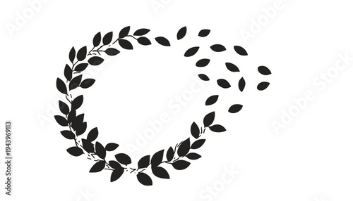 Laurel wreath vector icon on a white background for awards and recognition