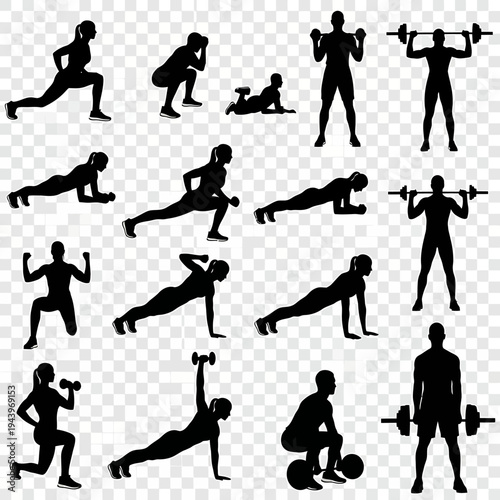A Collection Of Various Fitness Exercises For A Healthy Lifestyle