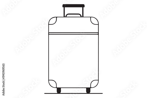 Travel suitcase with wheels and handle