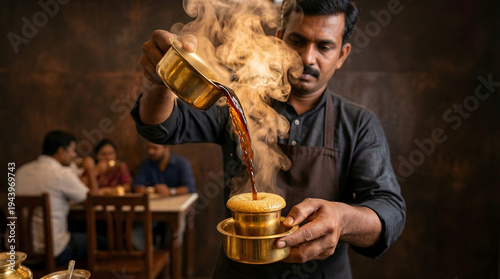Authentic South Indian Filter Coffee Preparation