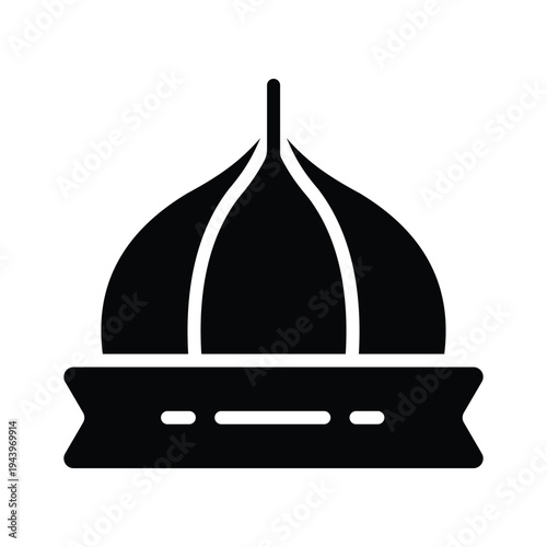 A modern glyph icon representing mosque, masjid vector