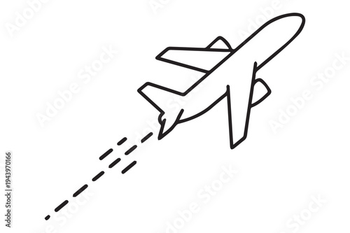 Airplane flying with a jet trail