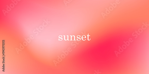 Horizontal sunset liquid gradient background with a warm orange and crimson fluid mesh blend