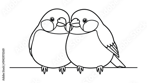 Two Bird's Inseparable Bond: Capturing the essence of companionship and affection, these two birds sit together, embodying a timeless connection.