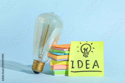 Sticky notes with word IDEA...