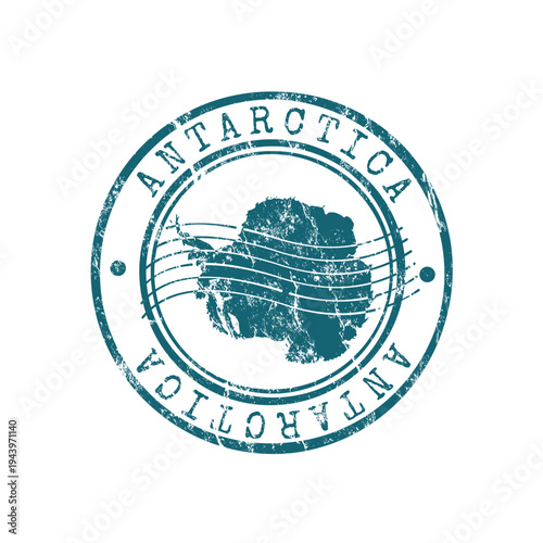 Antarctica blue rubber stamp with grunge effect - vector illustration