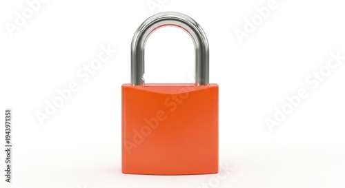Red padlock isolated on white background symbol of security and protection