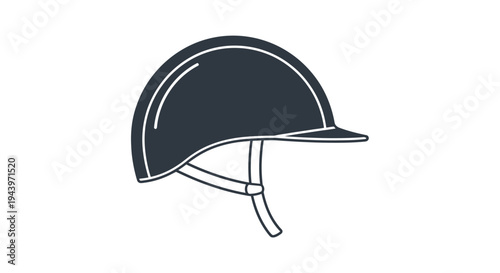 Equestrian Riding Helmet Safety Gear Icon.