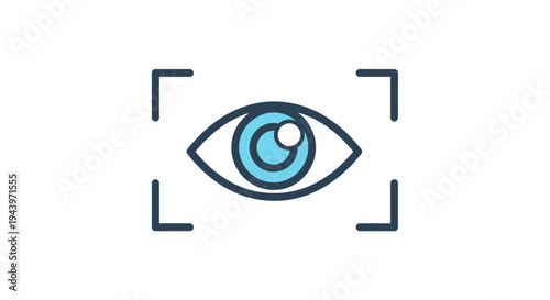 Eye scanning technology icon representing vision and surveillance.