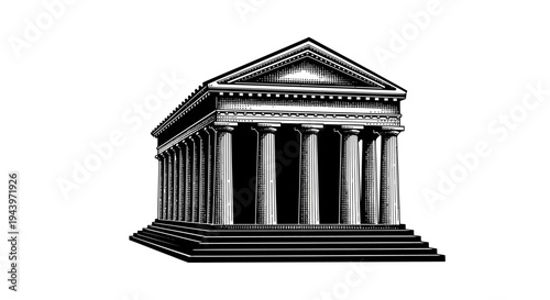 Building with columns on steps.