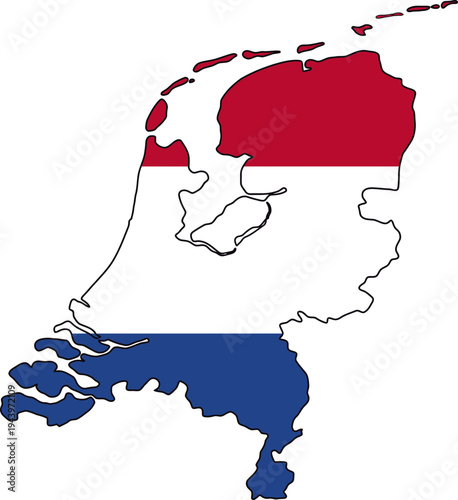 Netherlands Map Flag Symbol.