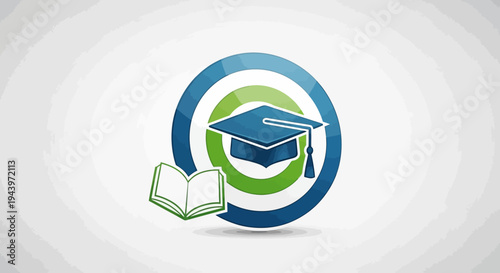 Graduation Cap and Open Book Symbolizing Education and Knowledge.