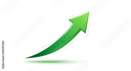 Green Arrow Showing Upward Trend and Growth.