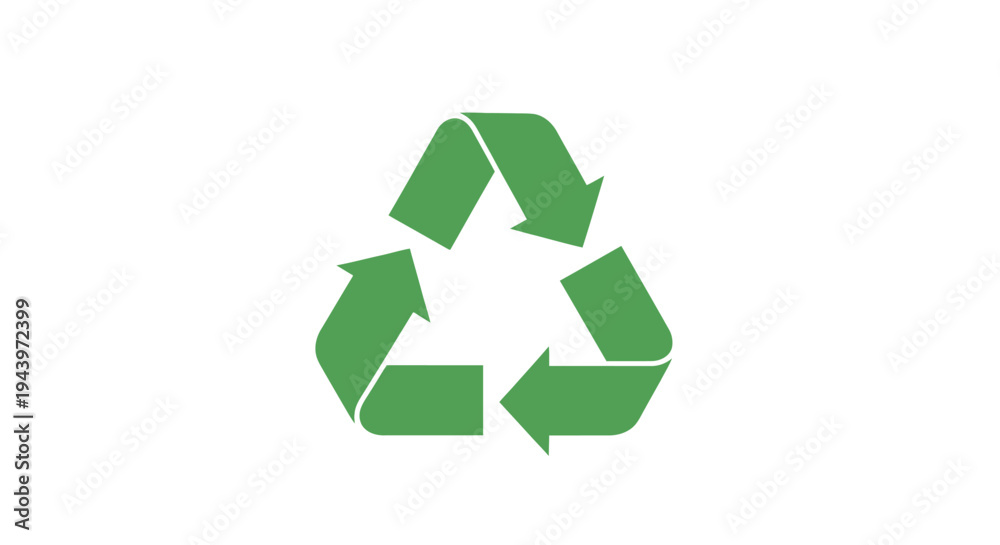 Obraz premium Green recycling symbol on a white background.
