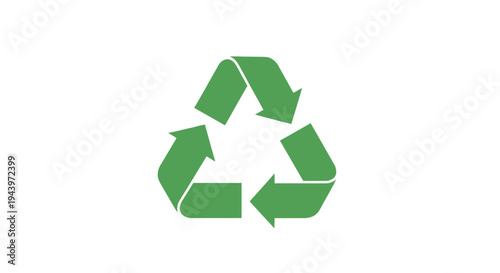 Green recycling symbol on a white background.