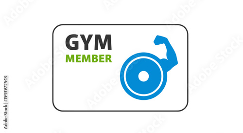 Gym Member Card with Bicep and Weight Icon.