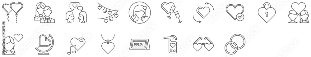 Fototapeta premium Valentines Day Icon Set