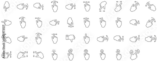 Touch Gestures Icon Set