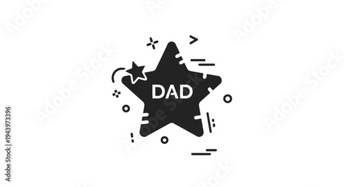 Black star shaped DAD icon symbol.