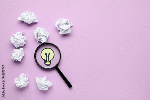 Drawn light bulb with magni...