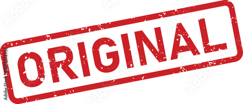 A vivid red rectangular rubber stamp prominently features the word ORIGINAL with a distressed texture