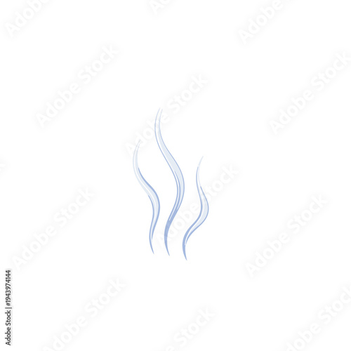 Three wavy blue lines rising smoke