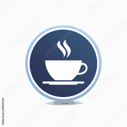 Stylish icon illustrating a steaming hot cup, symbolizing warmth, comfort, and the inviting concept of a break or relaxation moment