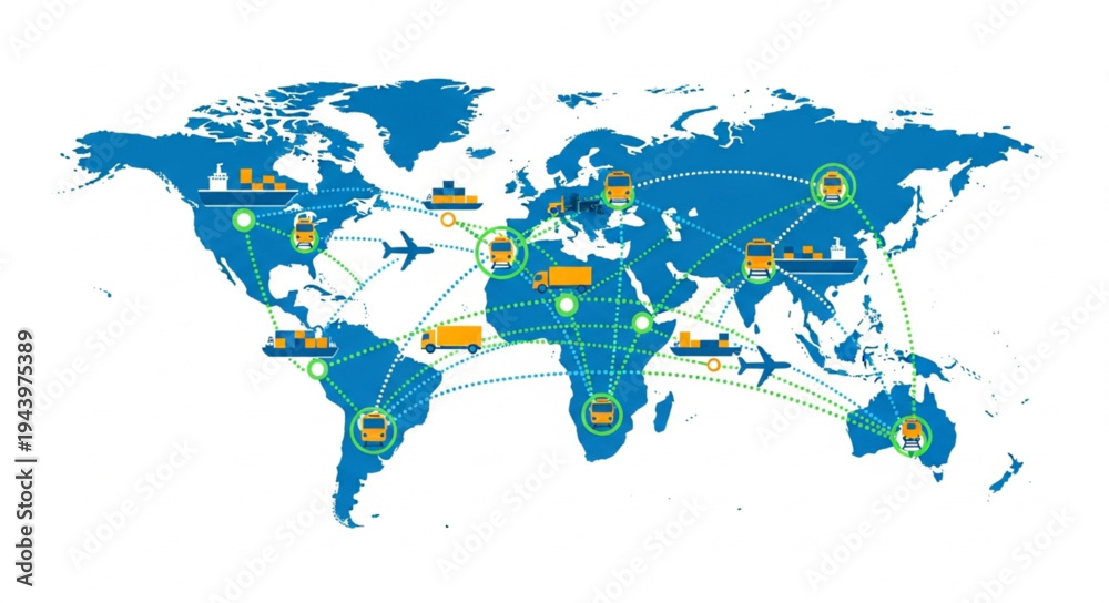 Fototapeta premium World Map with Travel Destinations.
