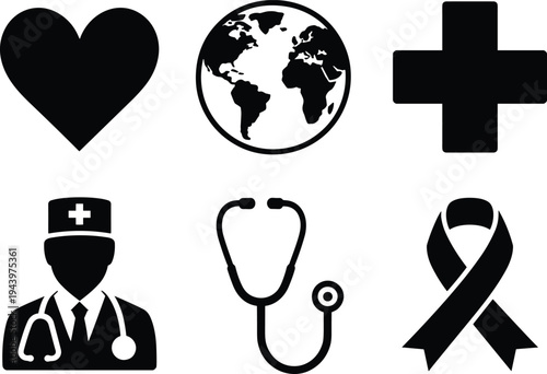 Healthcare icons set with medical symbols