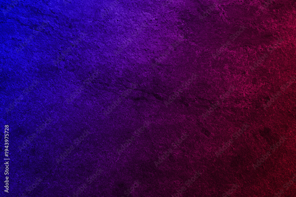 Fototapeta premium Neon lights on textured surface. Color gradient from red to blue
