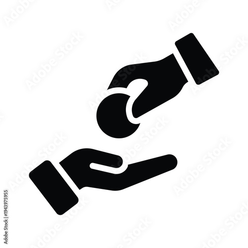 Check out our premium glyph style icon of alms giving hand