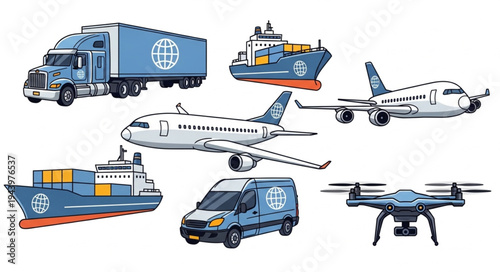 Transportation Vehicles Logistics Fleet.